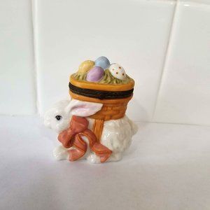 Easter Bunny Porcelain Keepsake Hinged Box